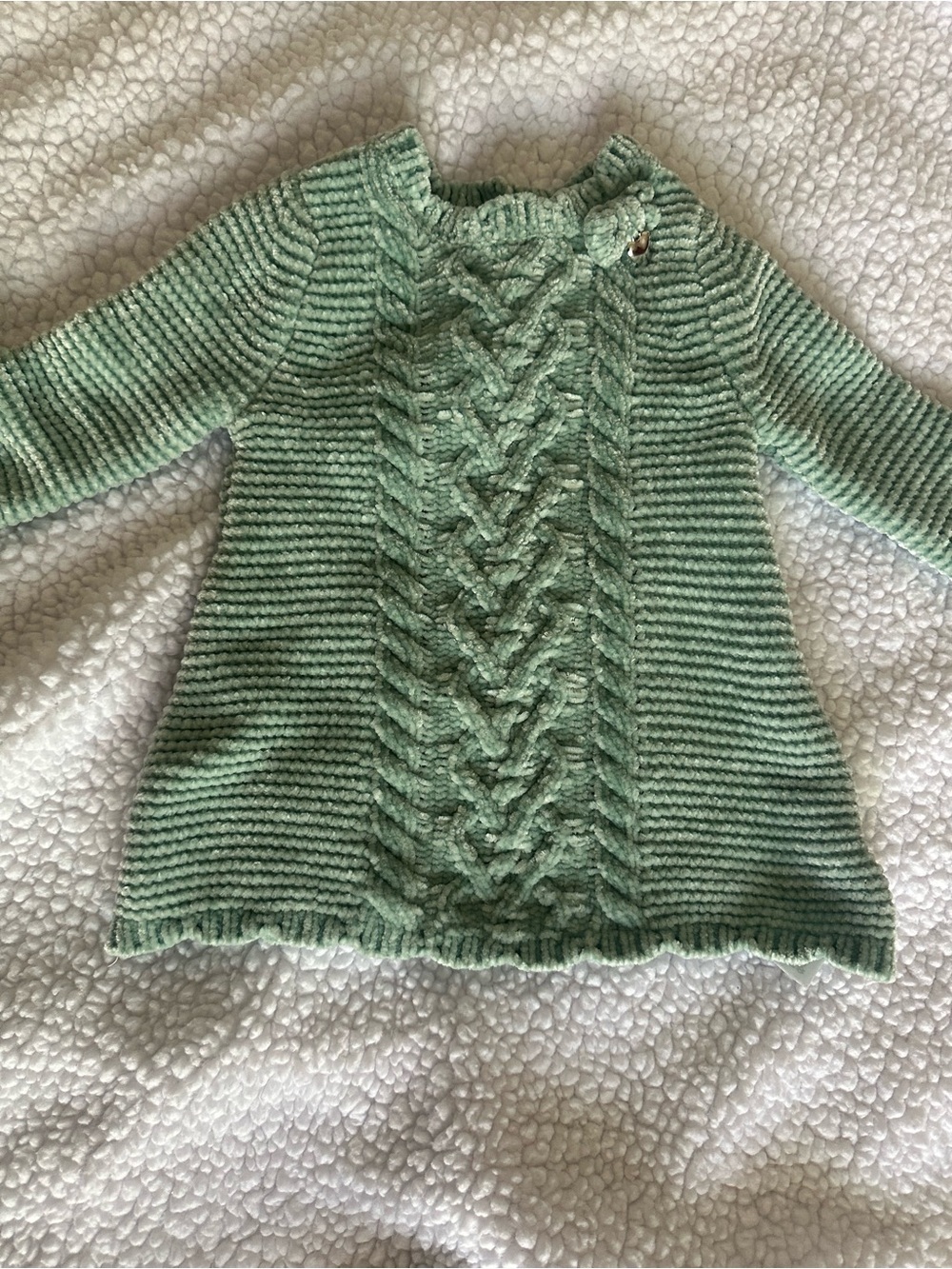 Rachel Zoe Mint Green Cable-Knit Girls' Sweater Dress